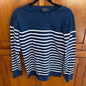 Le Minor French Navy/White Striped Women's Long Sleeve Sailor/Nautical Top